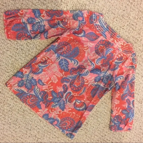 Boden Stitched V Neck Floral Top Sz 6 - Picture 3 of 5